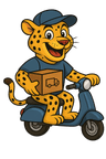 Logo YANNKO - Guépard sur scooter